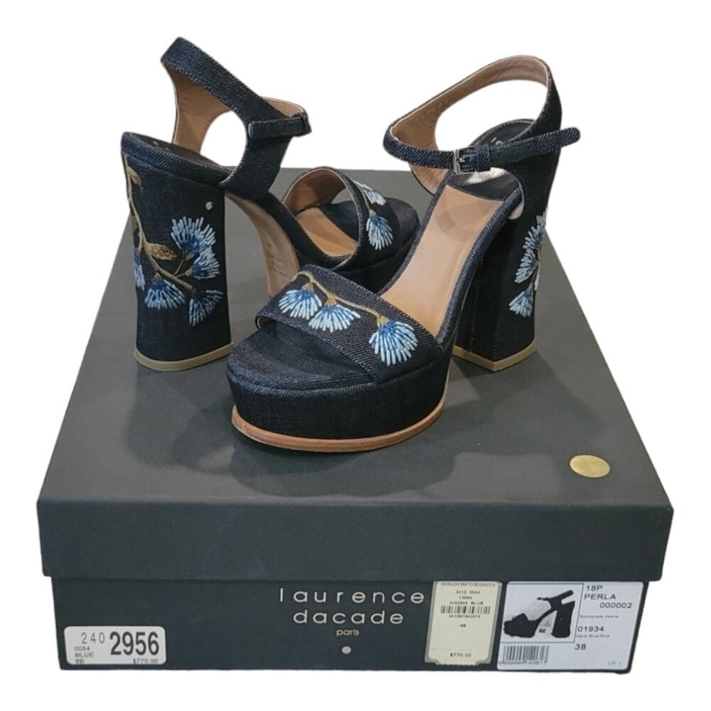 LAURENCE DACADE - PERLA SUNNYVALE JEANS SANDALS Sz 38 US 7.5